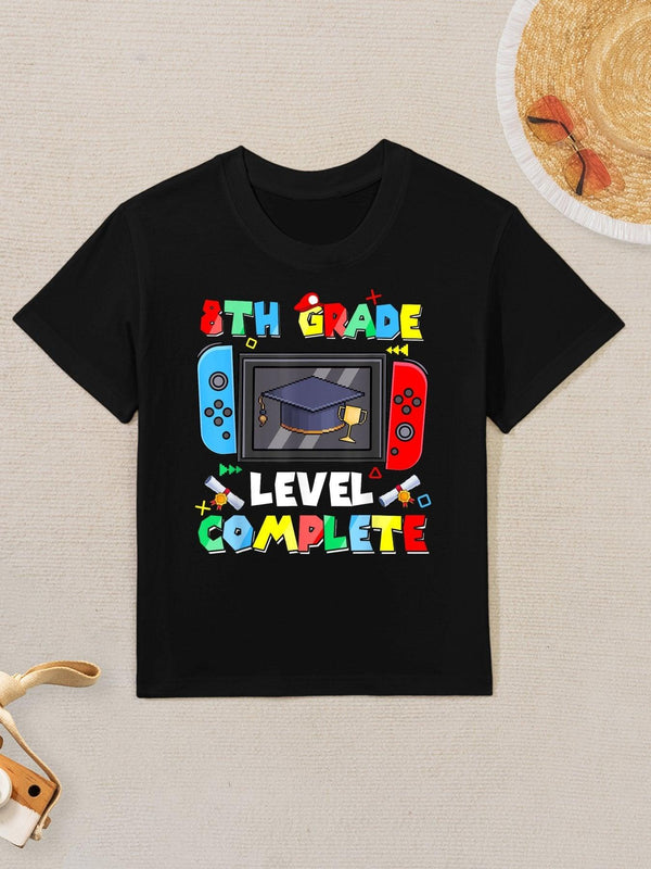 8th Grade Level Complete Video Gamer Graduation Kids Boys Kids T-Shirt