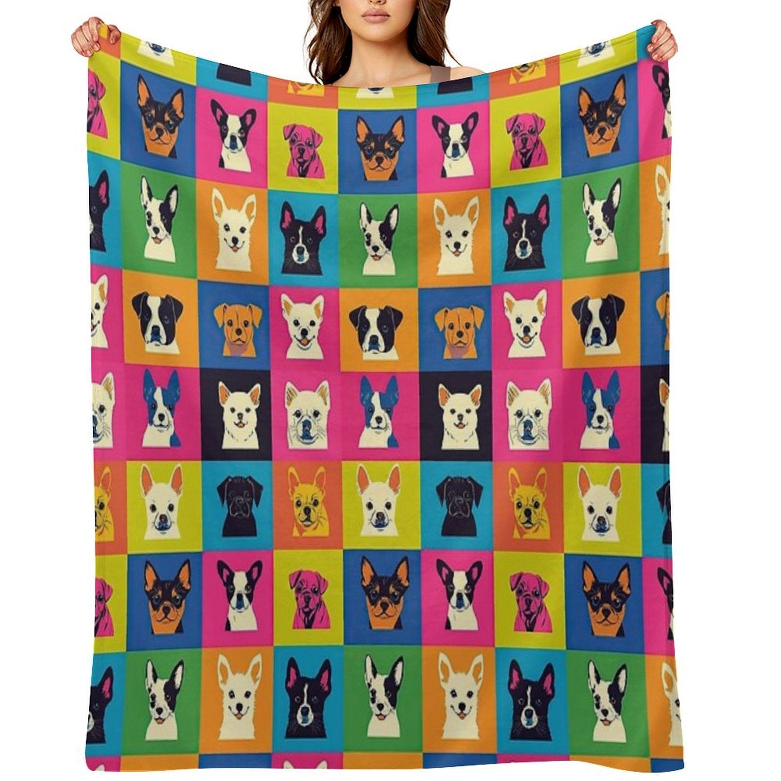 Fun And Colorful Pet Pattern Design Anti-pilling Throw Blanket