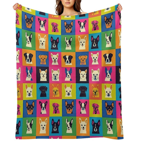 Fun And Colorful Pet Pattern Design Anti-pilling Throw Blanket