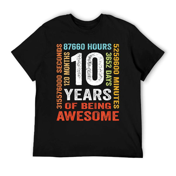 10 Years Old 10th Birthday Gift Vintage Retro 120 Months T-Shirt
