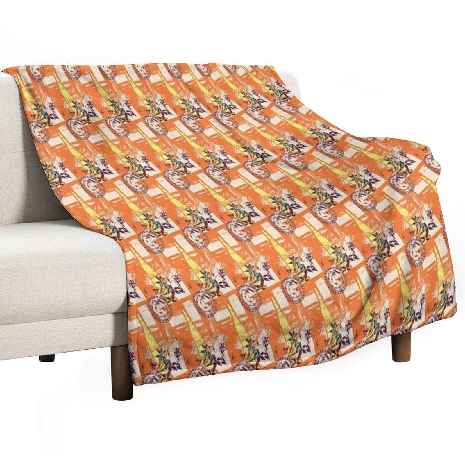 Abstract Flower Pattern Throw Blanket