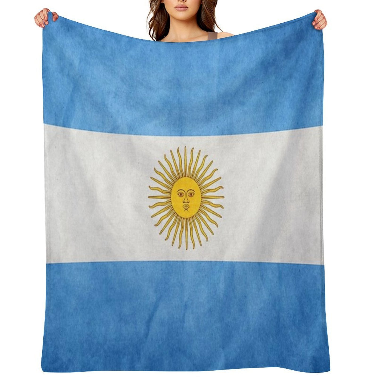 Argentina  Argentinian Flag  National Flag of Argentina Sustainable Throw Blanket