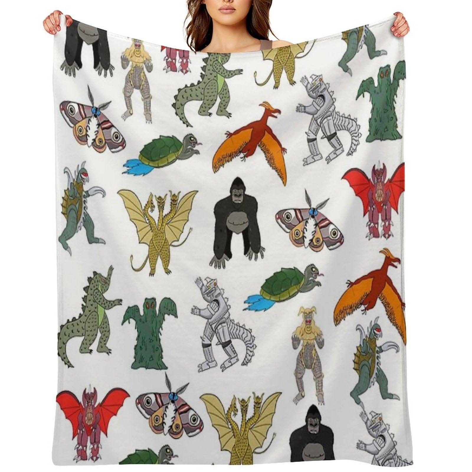 Colorful Kaiju Throw Blanket