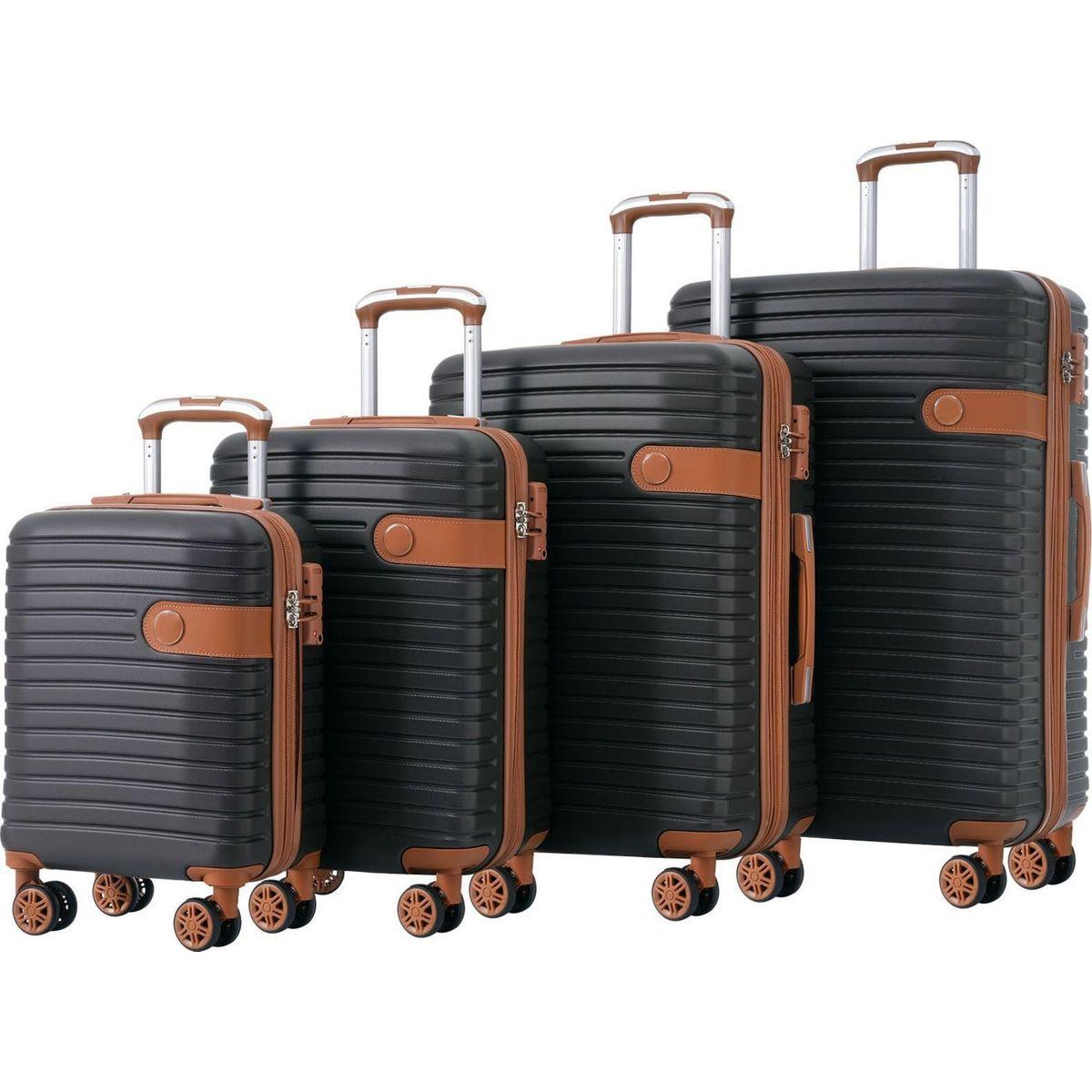 4 Piece Luggage Set Suitcase Set, ABS Hard Shell Lightweight Expandable Travel Luggage with 4 Packing Cubes, TSA Lock, Spinner Wheels for Men Women(16/20/24/28)
