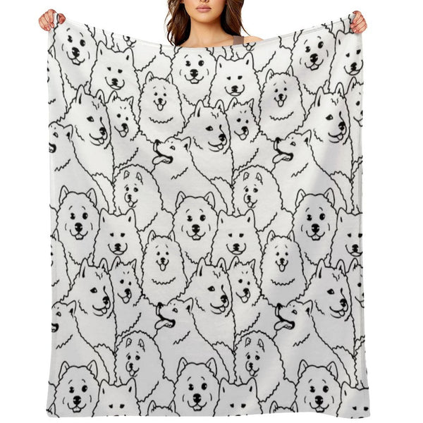 Oh Samoyed Compact Throw Blanket