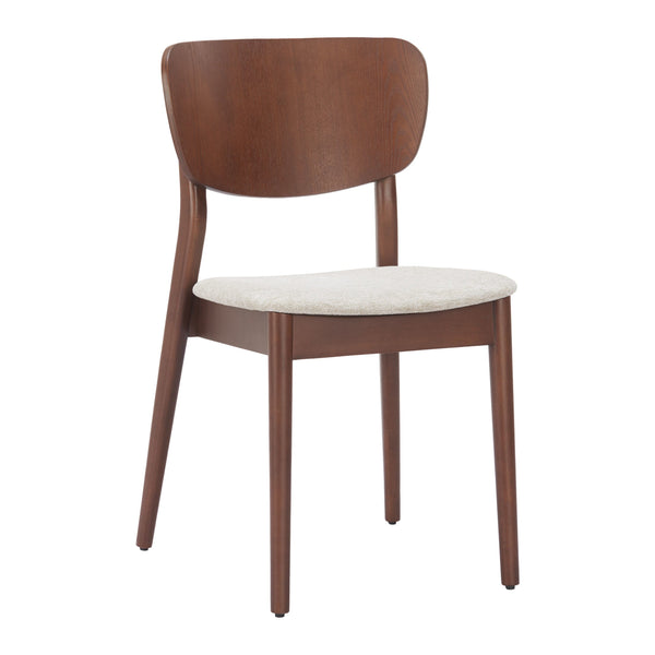 Kellua Dining Chair (Set of 2) Beige & Walnut