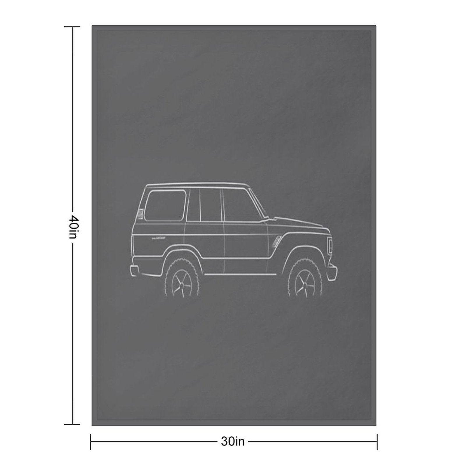 1983 Toyota Land Cruiser 60 Series - Profile Stencil, White Throw Blanket