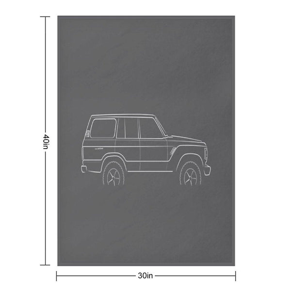 1983 Toyota Land Cruiser 60 Series - Profile Stencil, White Throw Blanket
