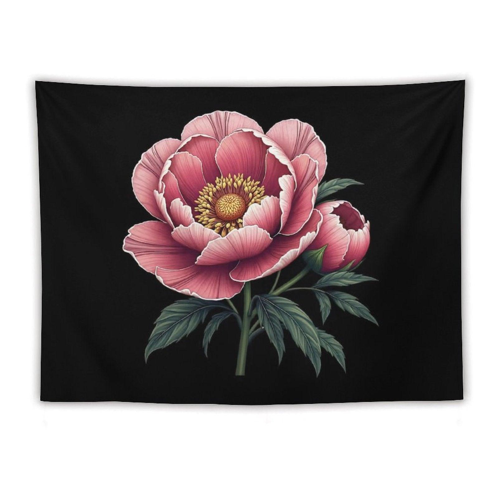 Elegant Peony Flower Graphic Tapestry