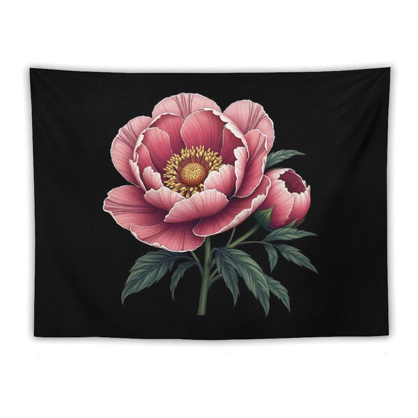 Elegant Peony Flower Graphic Tapestry