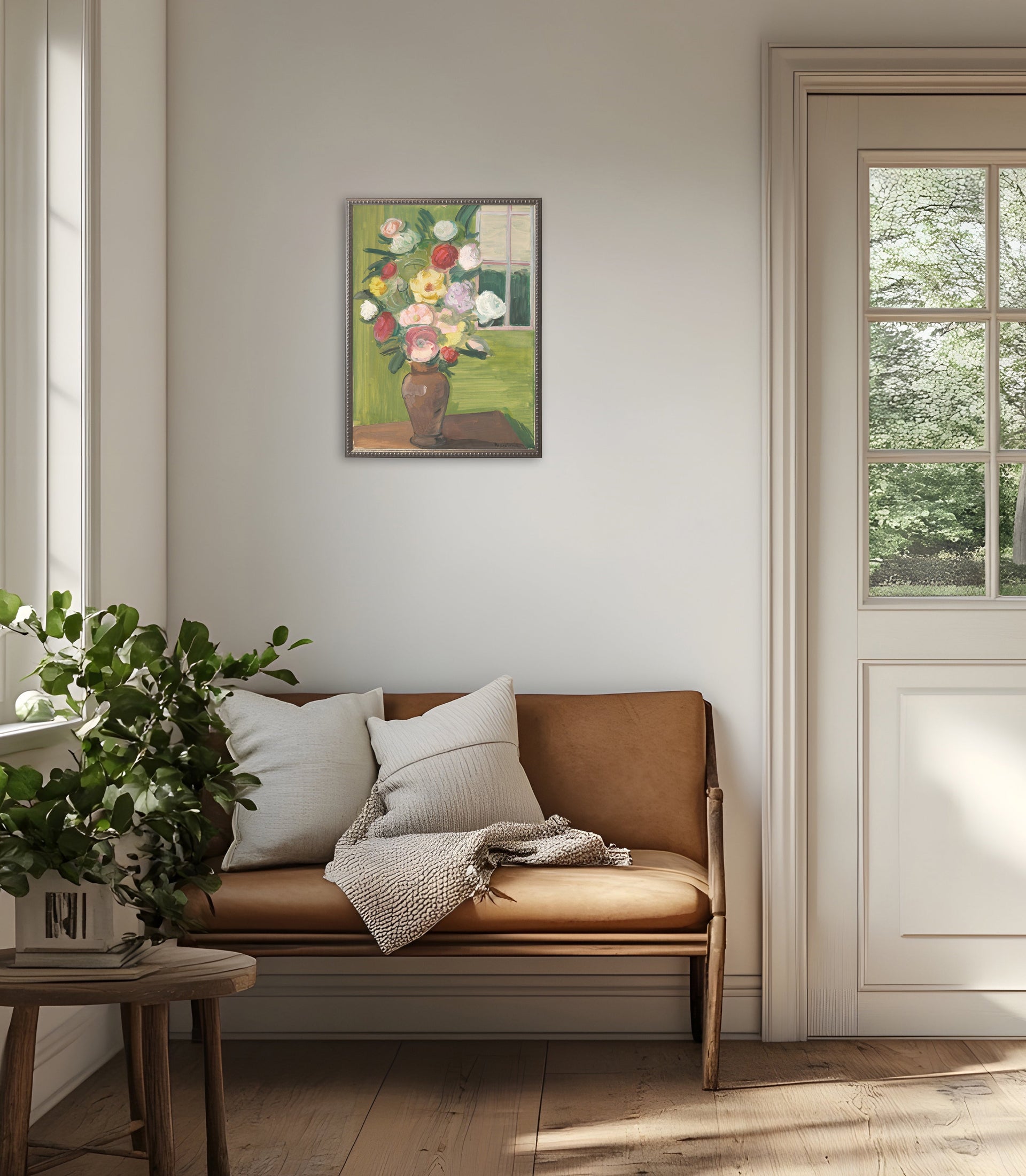 Vintage Floral Oil Painting Reproduction