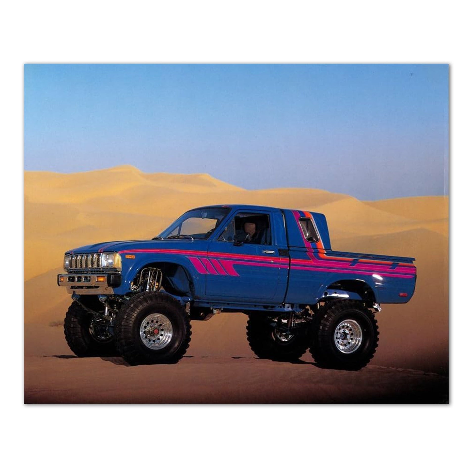 4x4 Pickup Truck Art - Blue Custom Truck Wall Art 8x10 Print | Sand Wall Decor