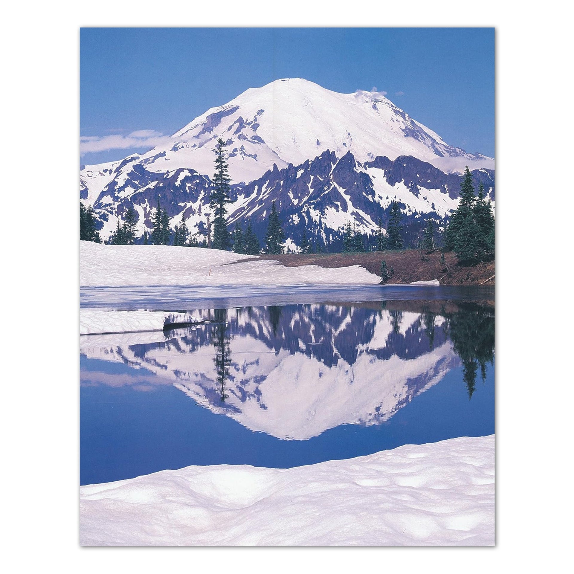 Mt Rainier Wall Art – Scenic Mountain Wall Decor 16x20 Winter Landscape Print