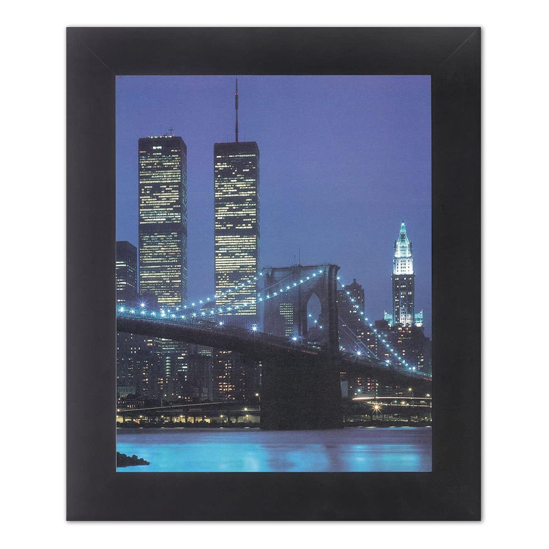 Twin Towers Art Print – New York Skyline 8x10 Framed Wall Art With Glass
