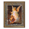 Religious Art Print – Guardian Angel Watching Over Children | Framed Gold Frame 8x10