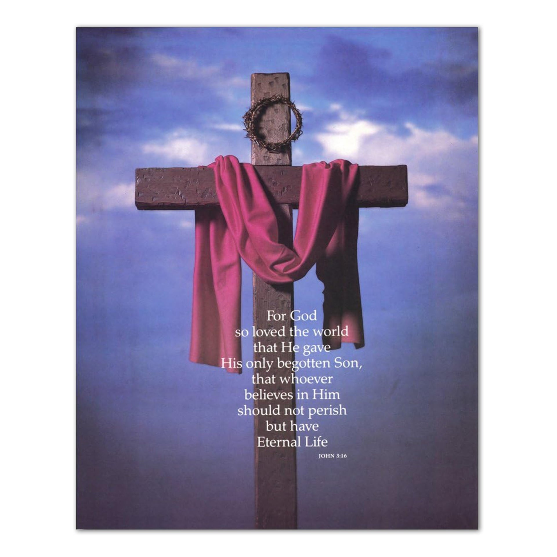 Religious Wall Art – Cross Sash Crown of Thorns 8x10 Christian Wall Decor Print