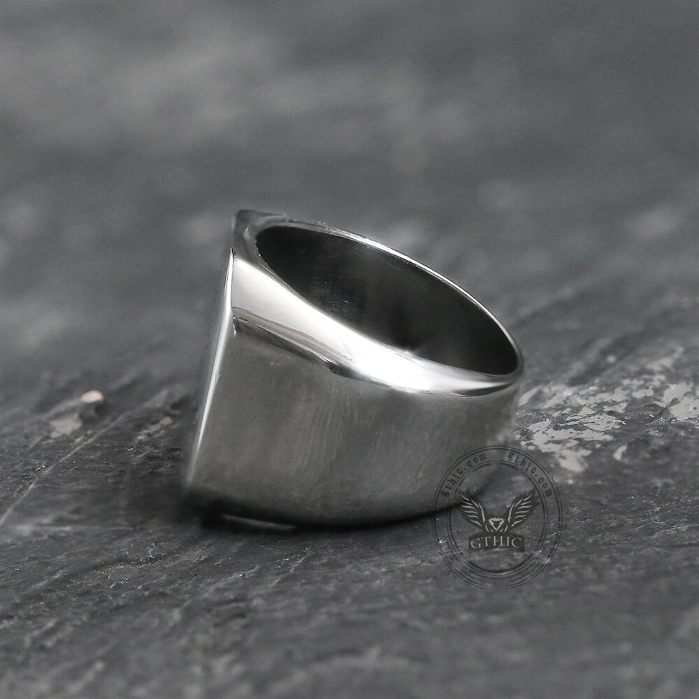 Ag Polished Stainless Steel Masonic Ring