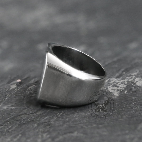 Ag Polished Stainless Steel Masonic Ring