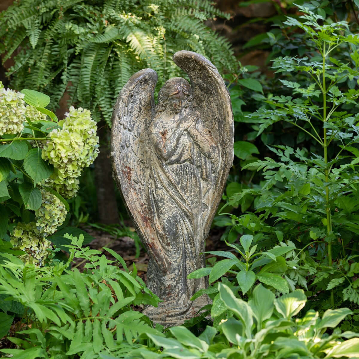 Aged Stone Italian Garden Angel Statue