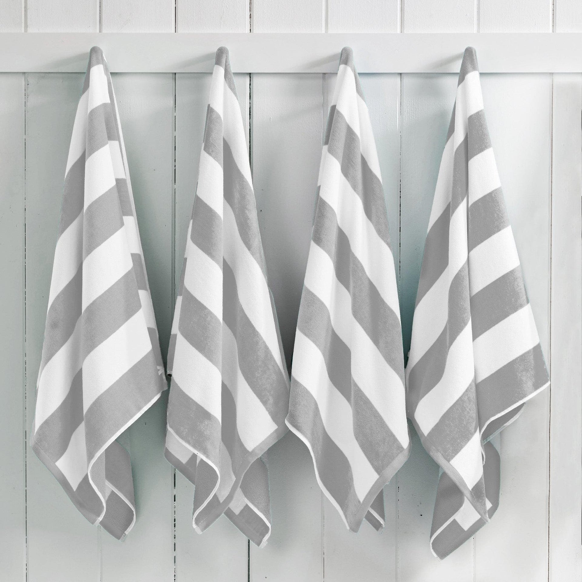 Cotton Velour Cabana Stripe Beach Towel - Novia Collection
