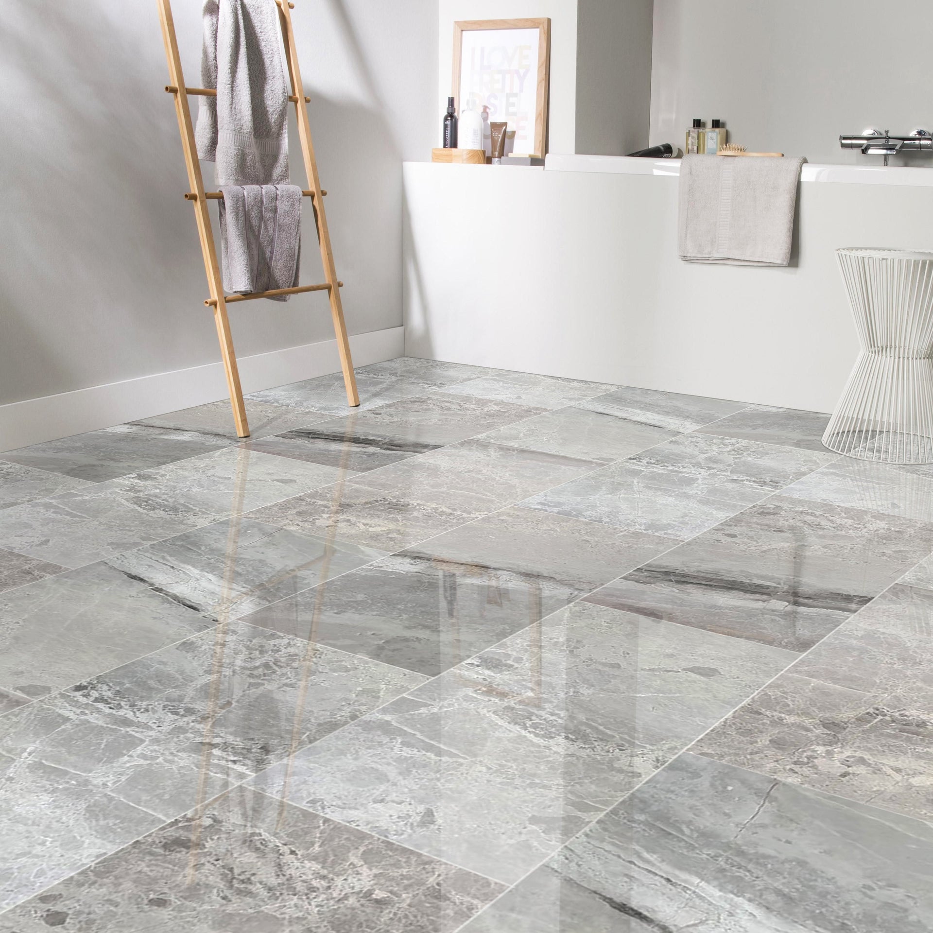 Agora Royal Gray Marble Polished Floor and Wall Tile - Large Format - Livfloors Collection
