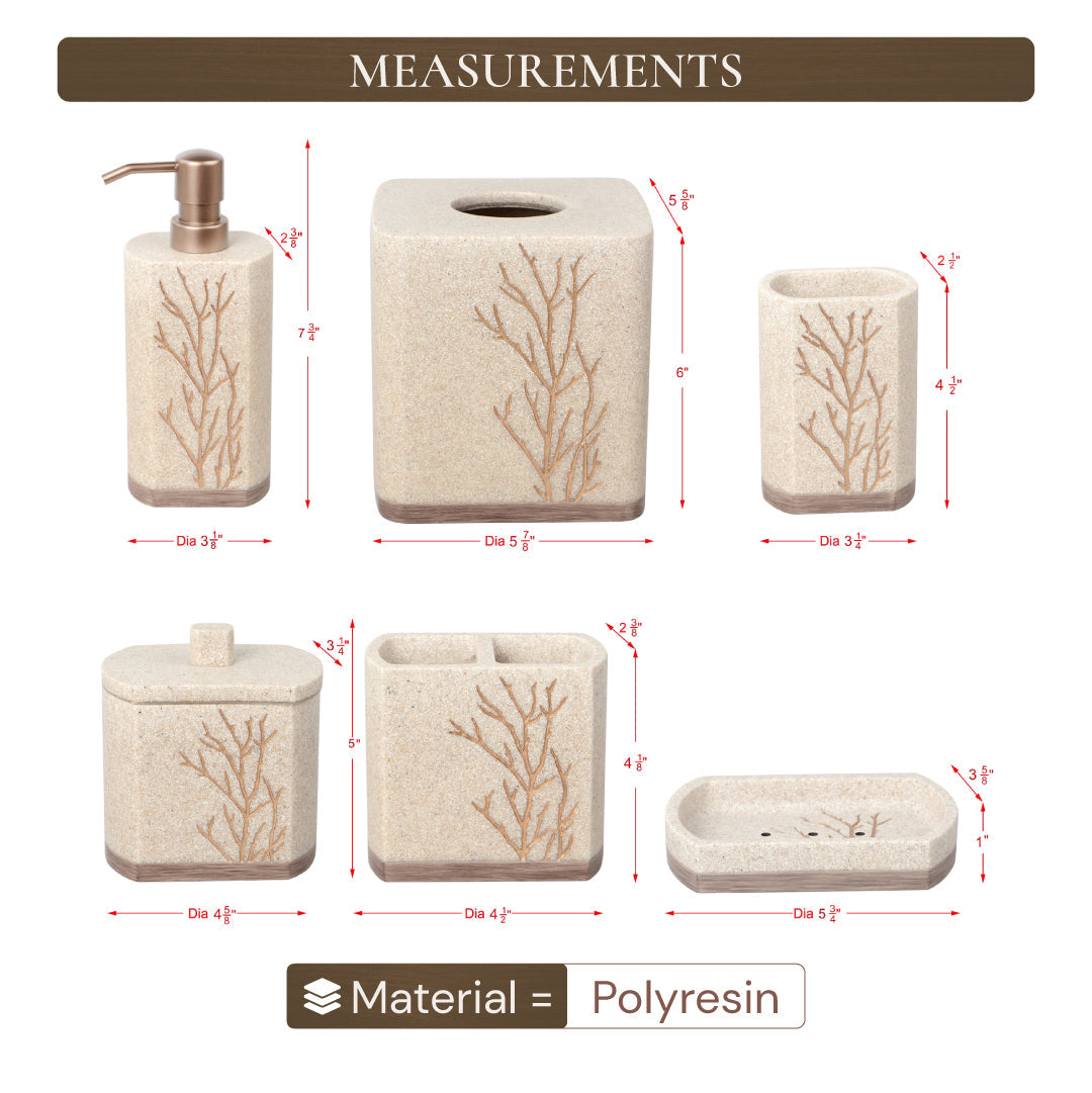The Kent Essence Collection – Elegant Modern Bathroom Décor Accessories Set of 6 Decozen