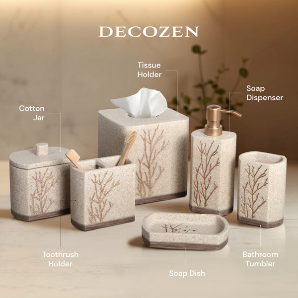 The Kent Essence Collection – Elegant Modern Bathroom Décor Accessories Set of 6 Decozen