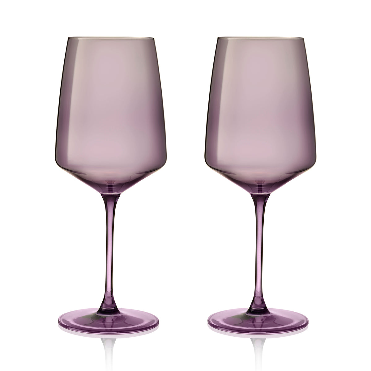 Reserve Nouveau Crystal Wine Glasses in Violet, Set of 2
