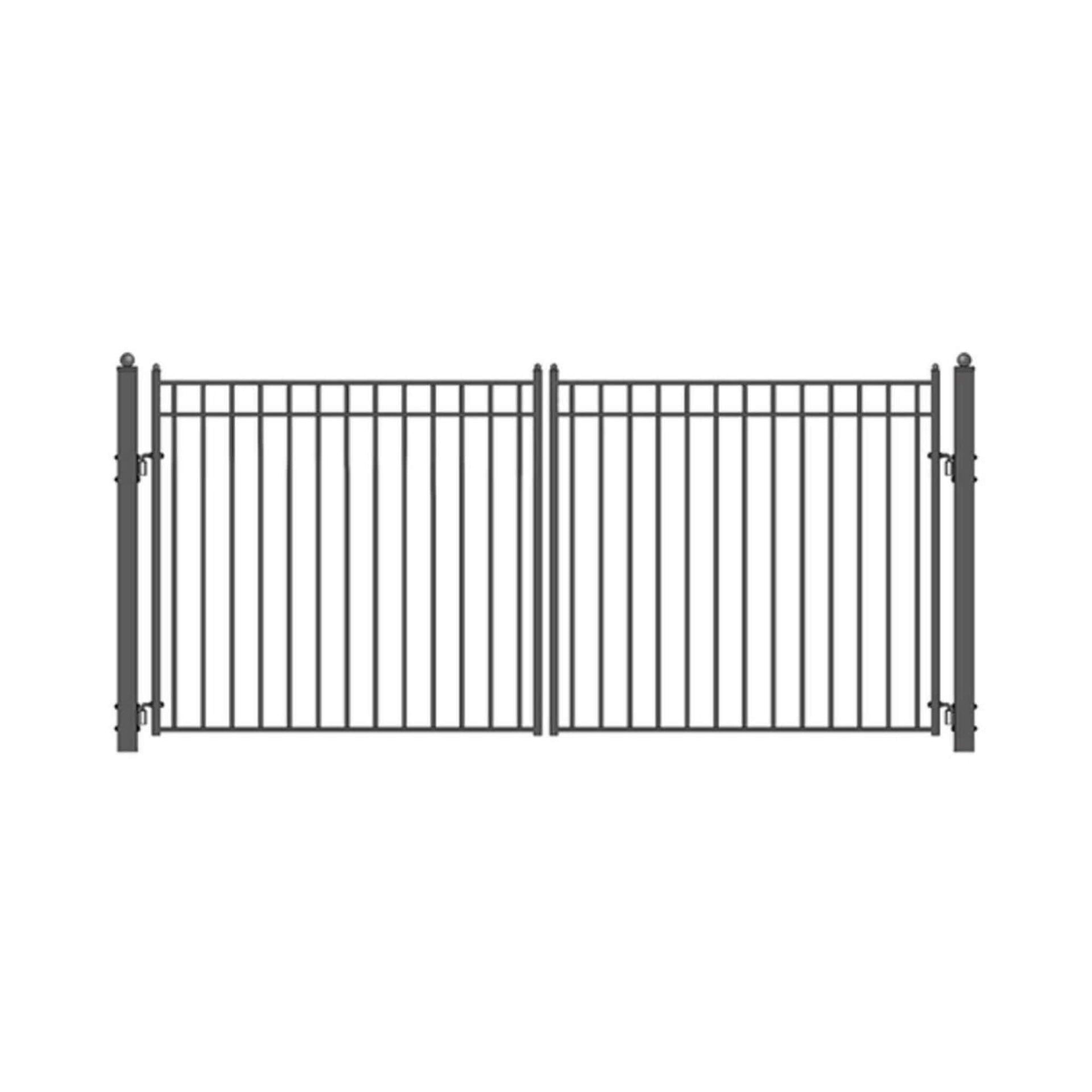 [12-18FT] Heavy-Duty Madrid-Style Premium Steel Dual-Swing Driveway Gate (SAK38546)