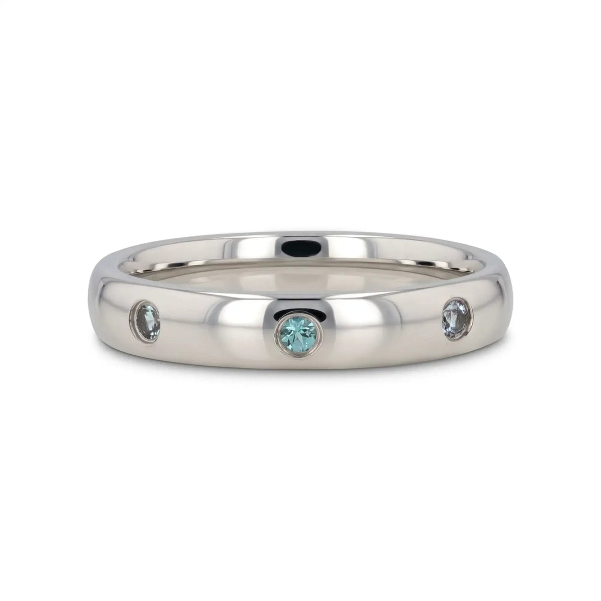 ALEX Polished Domed Tungsten Carbide Ring with Alexandrite Setting - 4mm