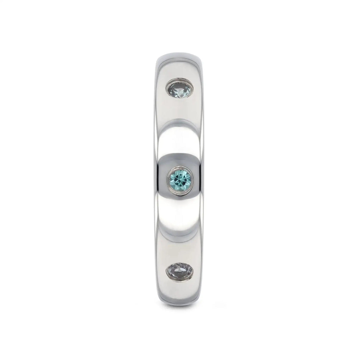 ALEX Polished Domed Tungsten Carbide Ring with Alexandrite Setting - 4mm