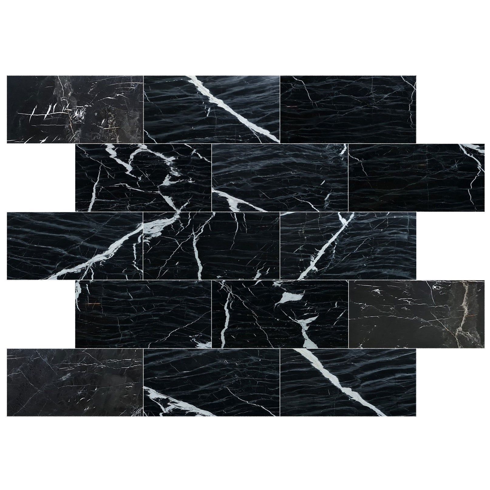 Alexandrette Black Marble Polished Floor and Wall Tile - Large Format - Livfloors Collection