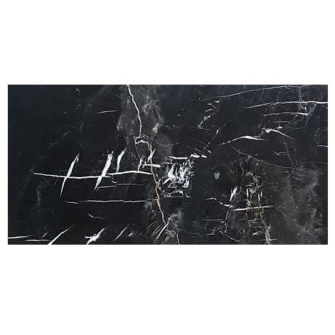 Alexandrette Black Marble Polished Floor and Wall Tile - Large Format - Livfloors Collection
