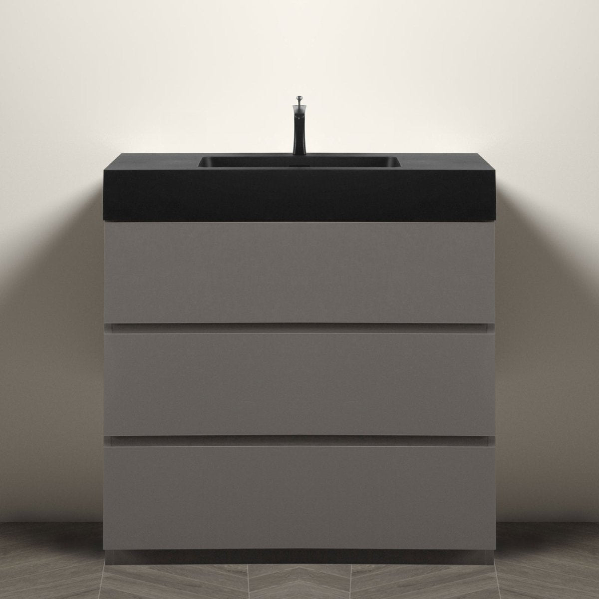 Alice 36 Inch Premium Modern Freestanding One-Piece Bathroom Vanity Set Without Drain And Faucet (SAK71364)