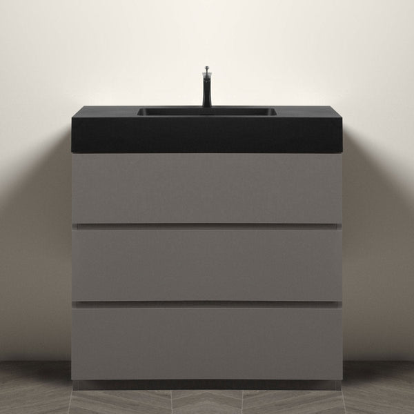 Alice 36 Inch Premium Modern Freestanding One-Piece Bathroom Vanity Set Without Drain And Faucet (SAK71364)