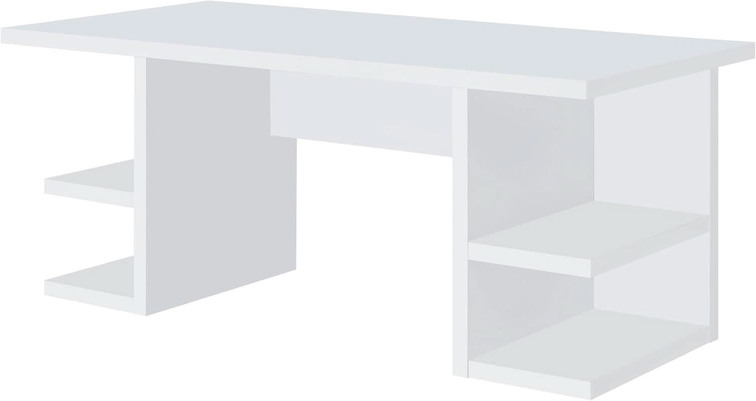 Alice 71 Inch White Modern Home Office Desk With 4 Shelves
