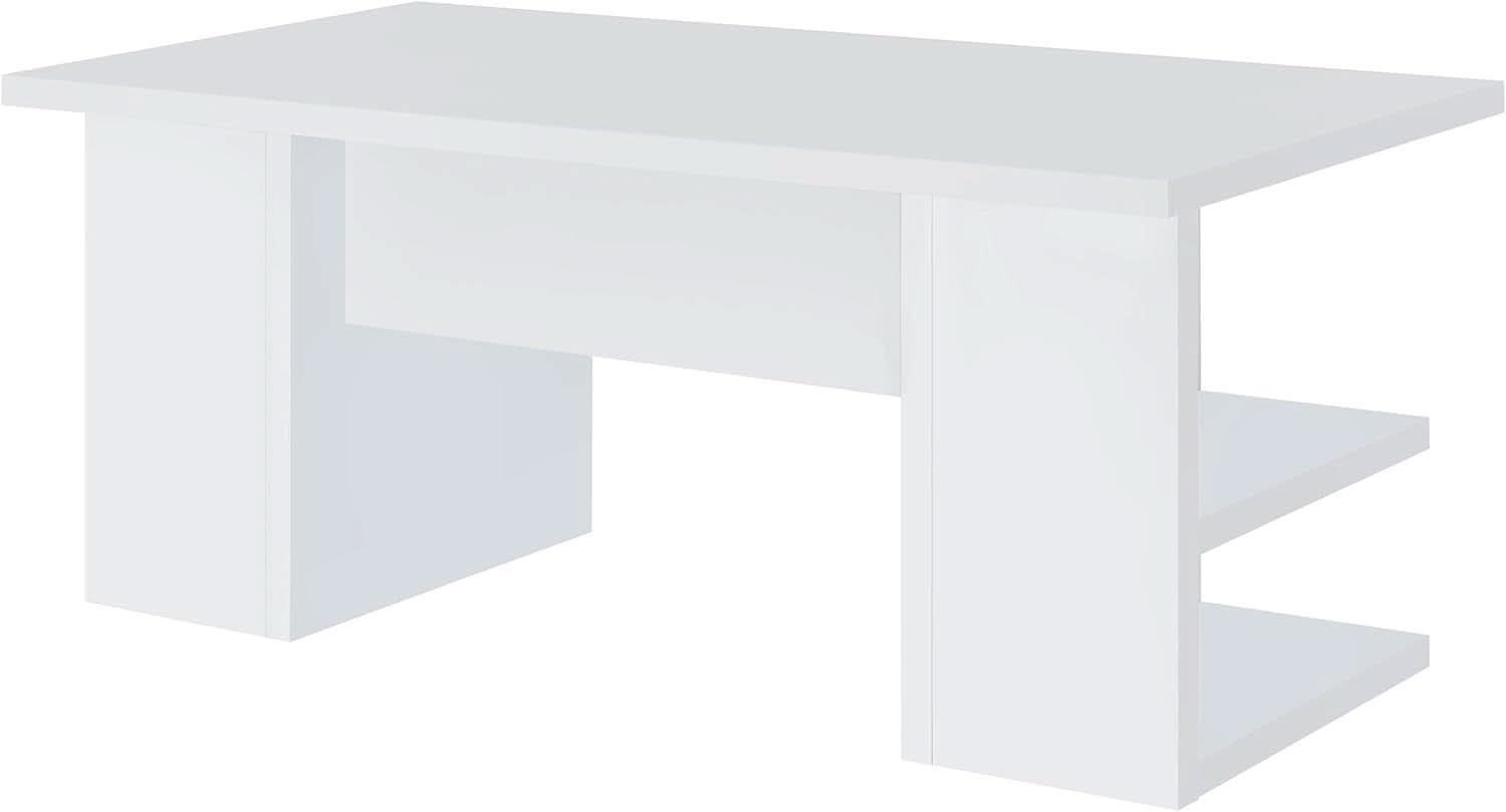 Alice 71 Inch White Modern Home Office Desk With 4 Shelves