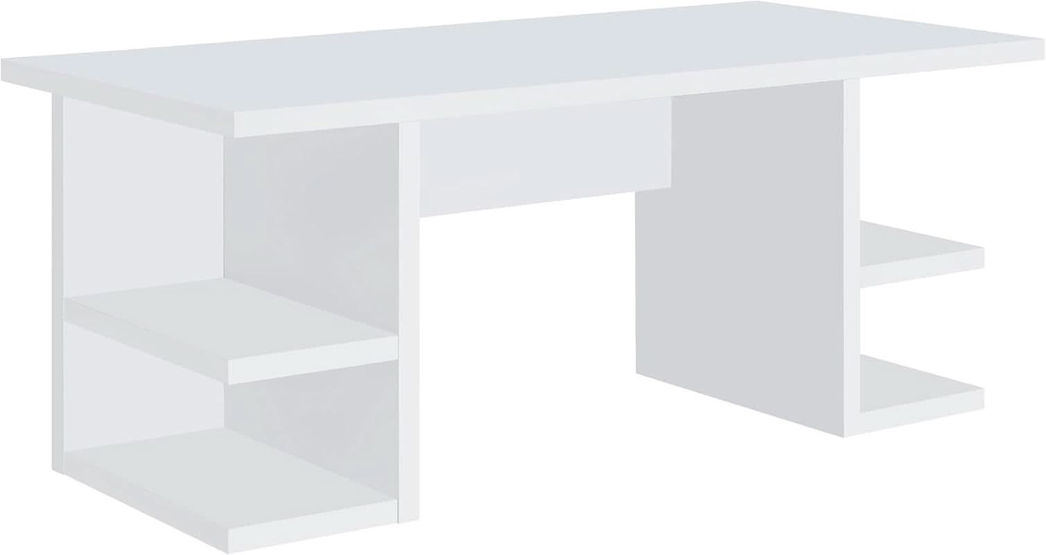 Alice 71 Inch White Modern Home Office Desk With 4 Shelves