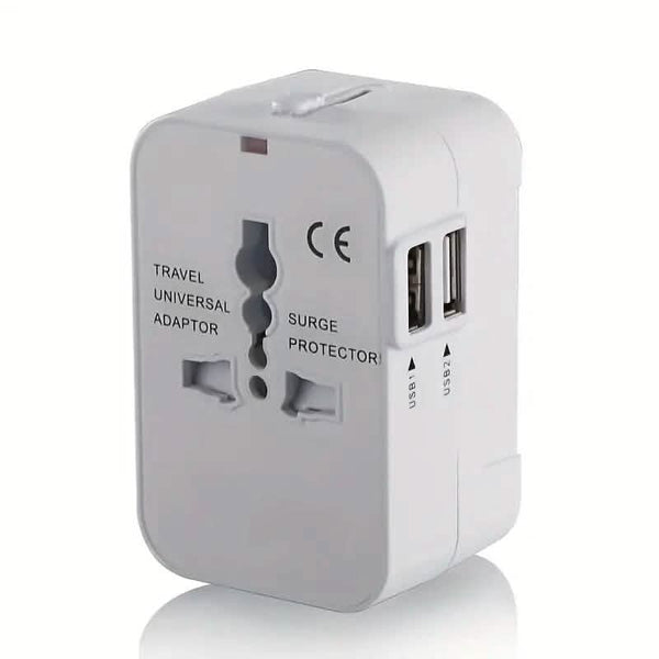 All-in-One Universal Travel Charger with Dual USB Charging Ports
