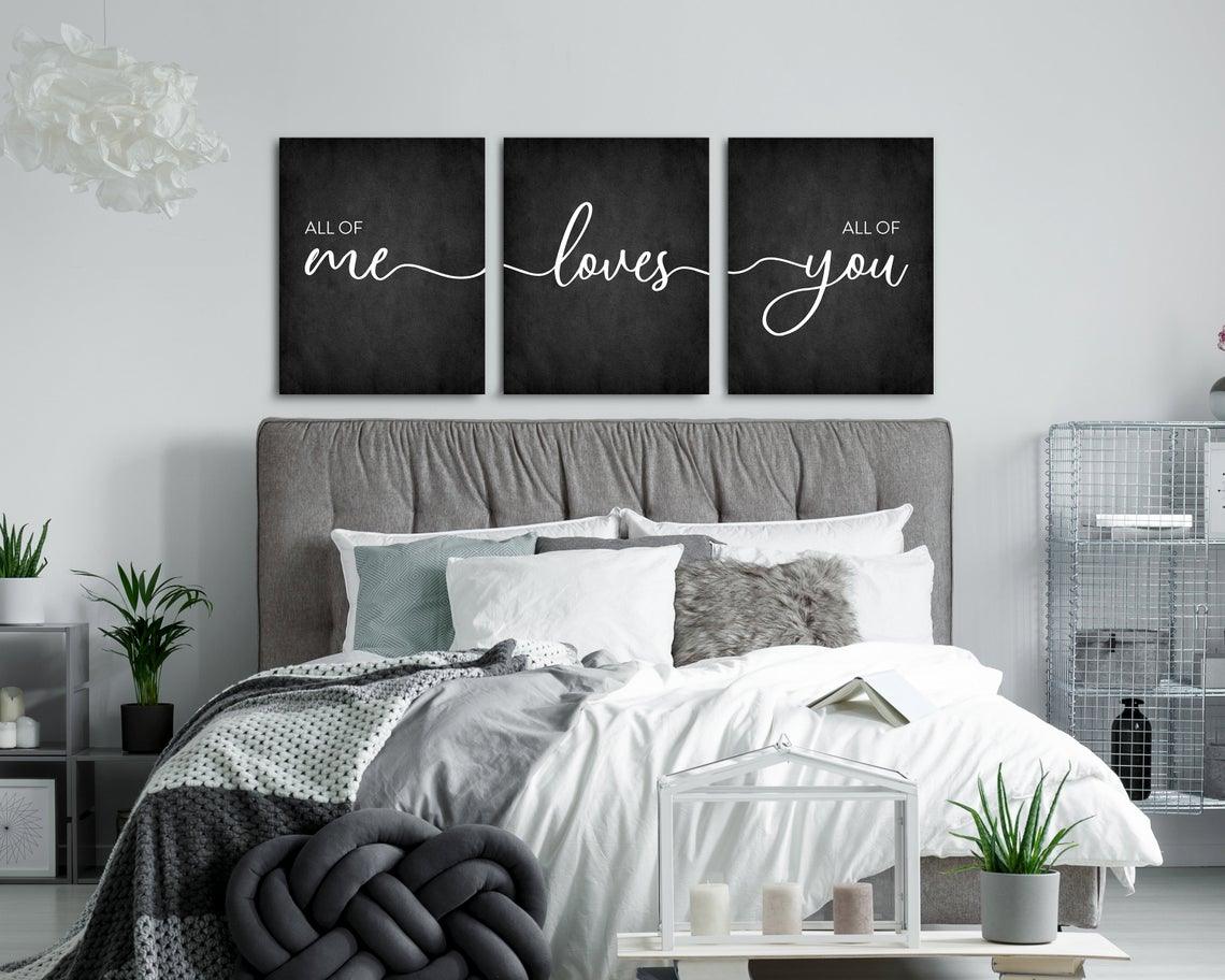 All Of Me Loves All Of You Sign - 3 Piece Canvas Art