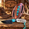 All-Rounder Cowboy Knife – 4" D2 Steel, Antler & Turquoise Handle