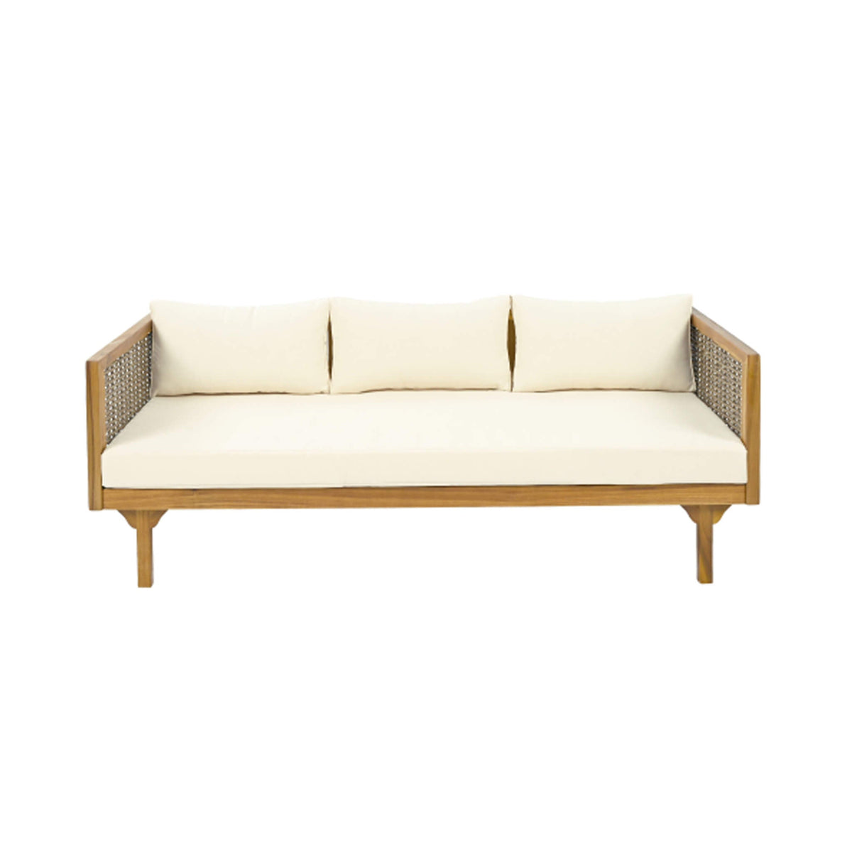 3-Seater Acacia Wood Daybed Sofa With Water-Resistant Cushions (SAK65773)