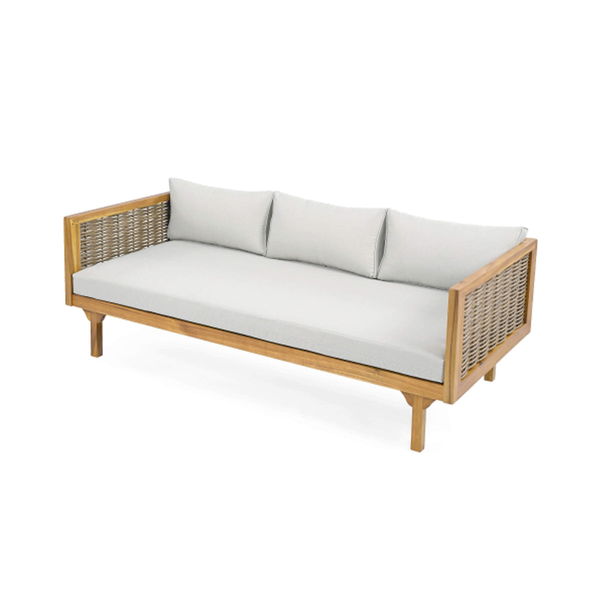 3-Seater Acacia Wood Daybed Sofa With Water-Resistant Cushions (SAK65773)