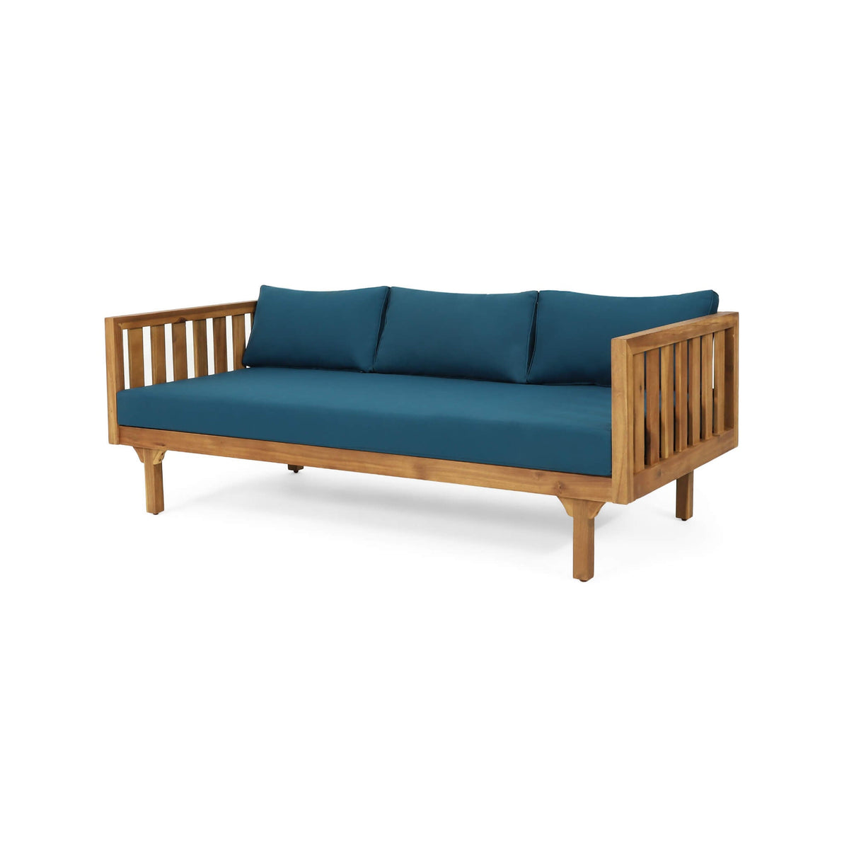 3-Seater Acacia Wood Daybed Sofa With Water-Resistant Cushions (SAK65773)
