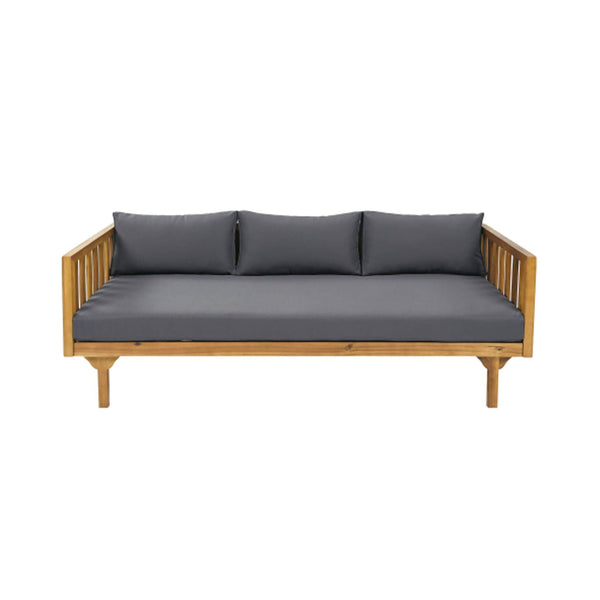 3-Seater Acacia Wood Daybed Sofa With Water-Resistant Cushions (SAK65773)