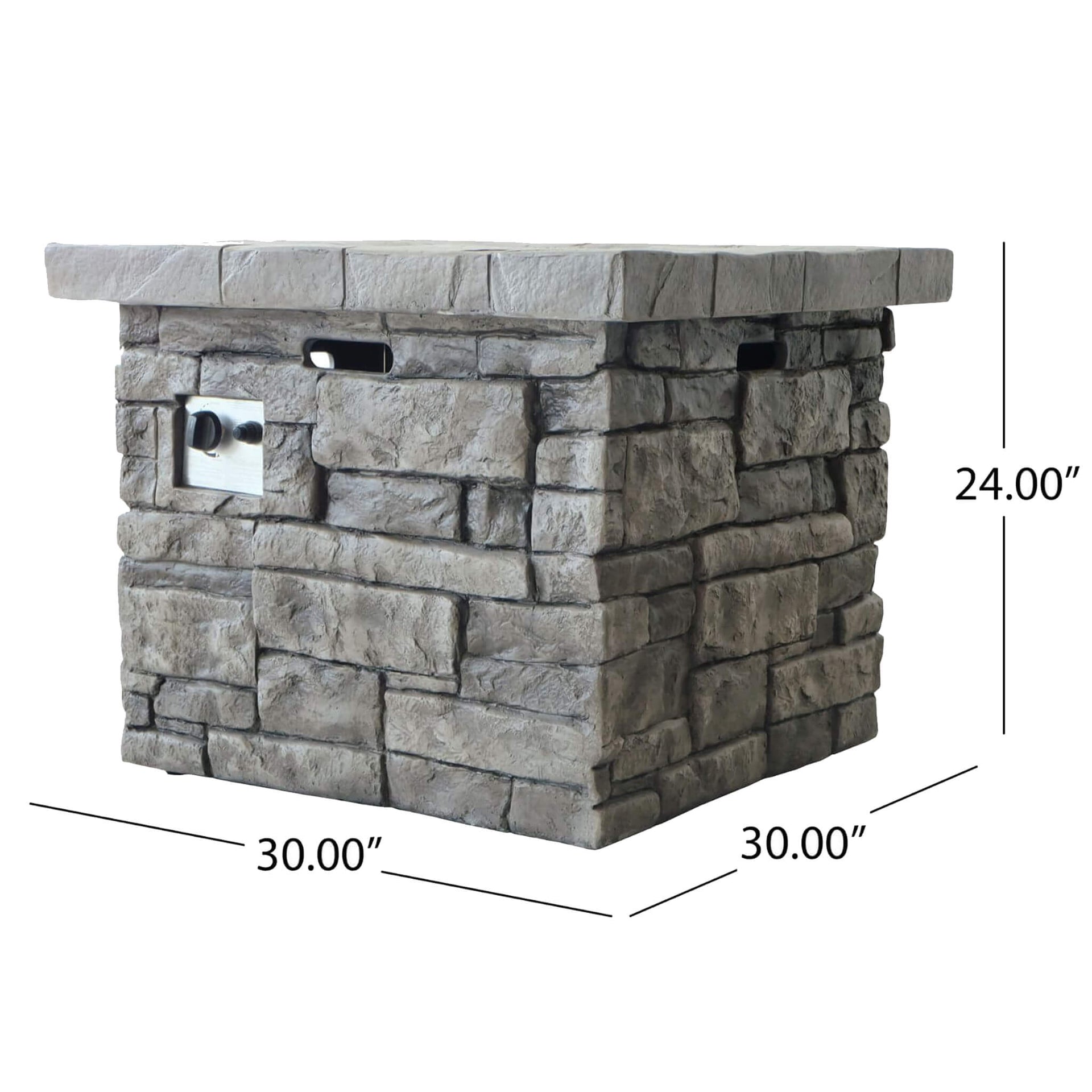 30-Inch Modern Outdoor 40K BTU Steel Frame Propane Fire Table With Lava Rocks (SAK12756)