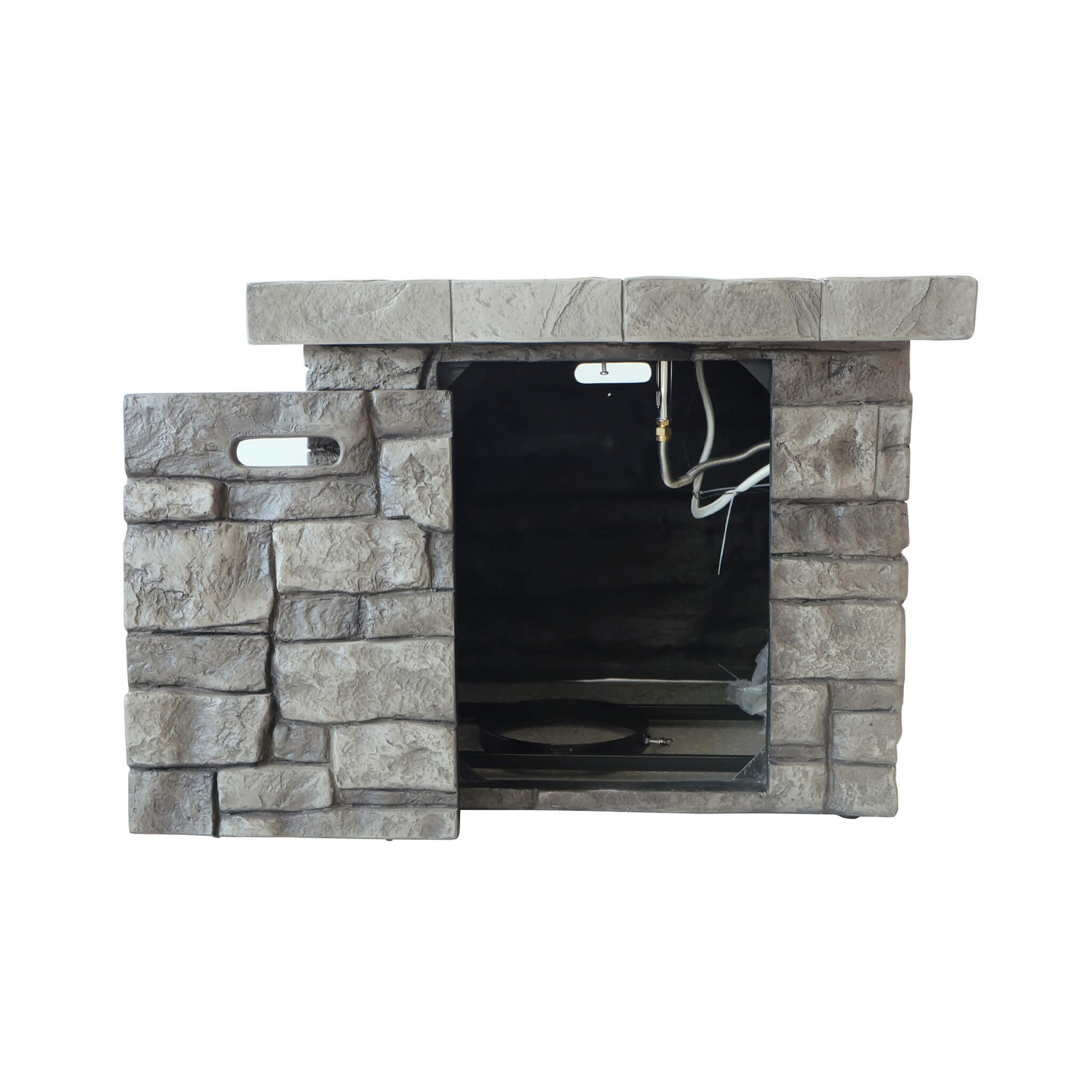 30-Inch Modern Outdoor 40K BTU Steel Frame Propane Fire Table With Lava Rocks (SAK12756)