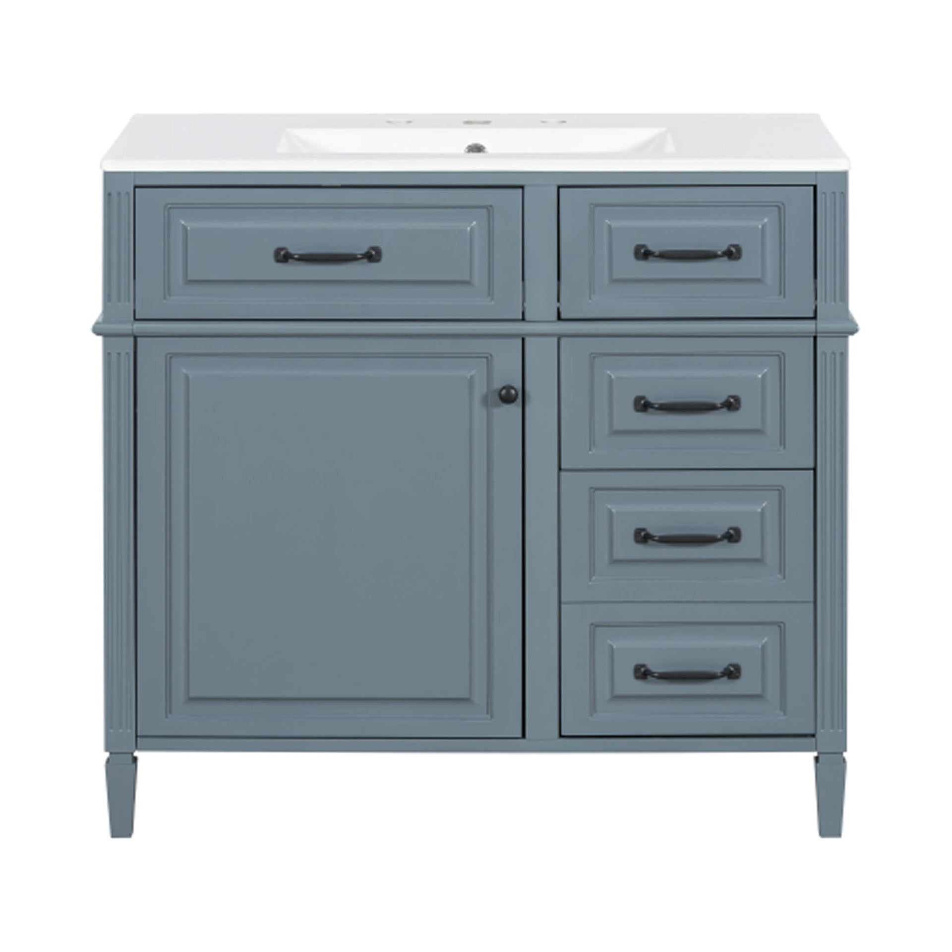 Alora 36-Inch Freestanding Bathroom Vanity With Ceramic Sink And Storage Cabinets [Faucet Not Included] (SAK86310) SAKSBY WHOLESALE