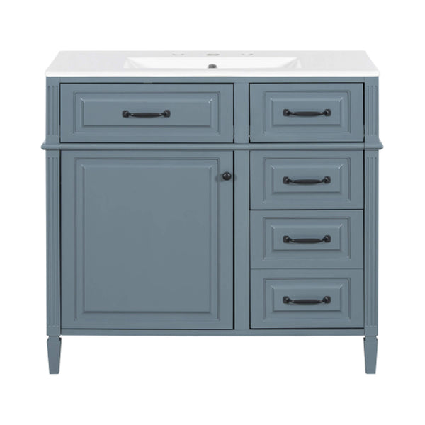 Alora 36-Inch Freestanding Bathroom Vanity With Ceramic Sink And Storage Cabinets [Faucet Not Included] (SAK86310) SAKSBY WHOLESALE