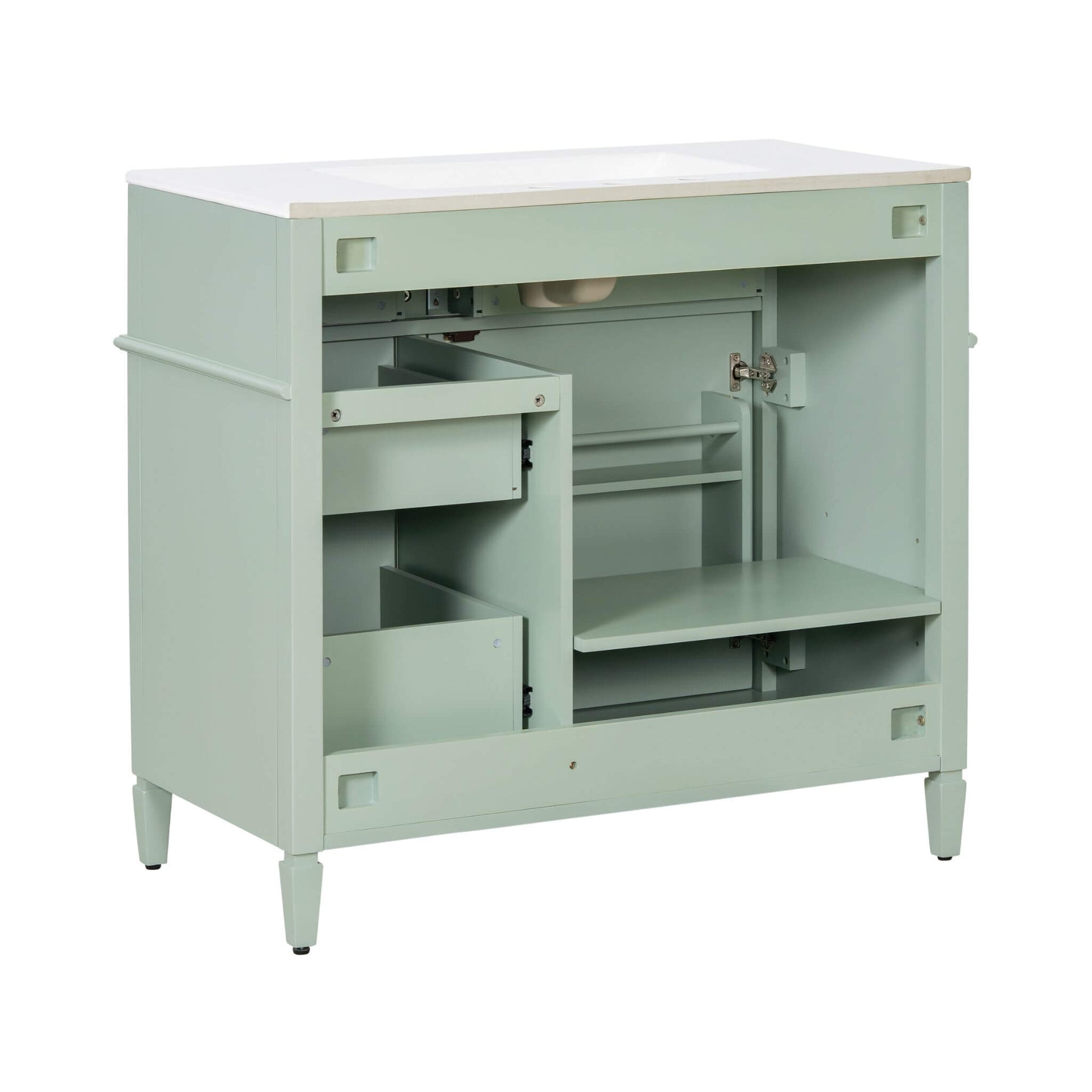 Alora 36-Inch Freestanding Bathroom Vanity With Ceramic Sink And Storage Cabinets [Faucet Not Included] (SAK86310) SAKSBY WHOLESALE